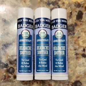 Badger Headache Soother Aromatherapy Stick - 3 Pack NEW